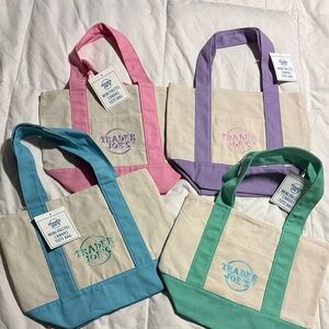 Trader Joe’s Pastel Canvas Mini Tote Bags. LOT